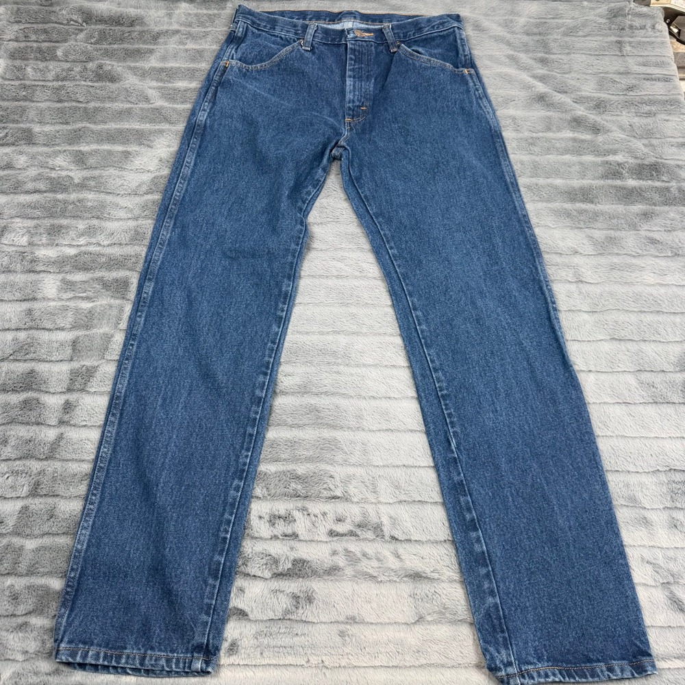 Rustler Mens Regular Fit Straight Leg Blue Jeans 31x32 1087619PW Cotton Denim